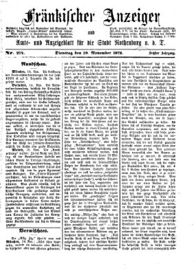 Fränkischer Anzeiger Dienstag 19. November 1872