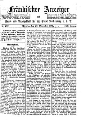 Fränkischer Anzeiger Dienstag 26. November 1872