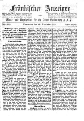 Fränkischer Anzeiger Donnerstag 28. November 1872