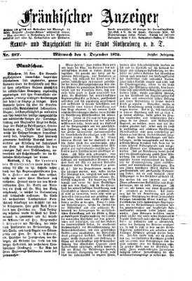 Fränkischer Anzeiger Mittwoch 4. Dezember 1872