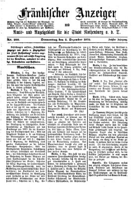 Fränkischer Anzeiger Donnerstag 5. Dezember 1872