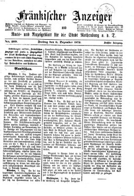 Fränkischer Anzeiger Freitag 6. Dezember 1872