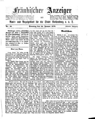 Fränkischer Anzeiger Sonntag 12. Januar 1873