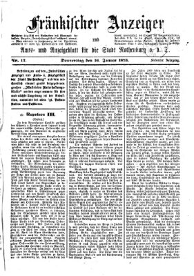 Fränkischer Anzeiger Donnerstag 16. Januar 1873