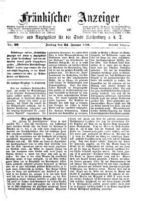 Fränkischer Anzeiger Freitag 24. Januar 1873