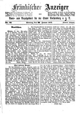 Fränkischer Anzeiger Sonntag 26. Januar 1873