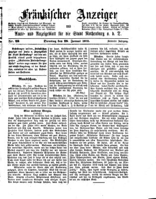 Fränkischer Anzeiger Dienstag 28. Januar 1873