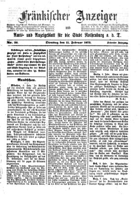 Fränkischer Anzeiger Dienstag 11. Februar 1873