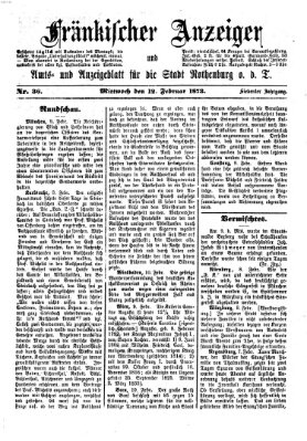 Fränkischer Anzeiger Mittwoch 12. Februar 1873