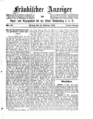 Fränkischer Anzeiger Freitag 14. Februar 1873