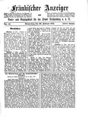 Fränkischer Anzeiger Donnerstag 20. Februar 1873