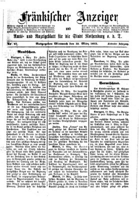 Fränkischer Anzeiger Mittwoch 12. März 1873