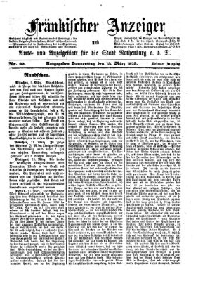 Fränkischer Anzeiger Donnerstag 13. März 1873