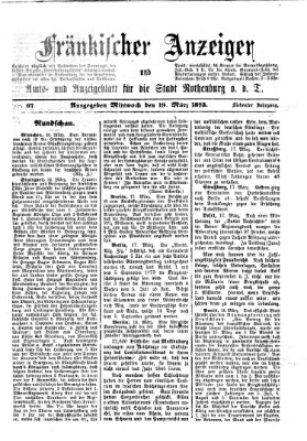 Fränkischer Anzeiger Mittwoch 19. März 1873