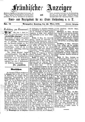 Fränkischer Anzeiger Samstag 22. März 1873