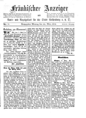 Fränkischer Anzeiger Montag 24. März 1873