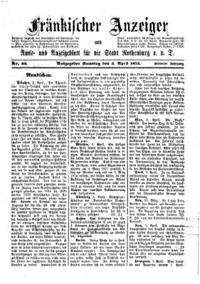 Fränkischer Anzeiger Samstag 5. April 1873