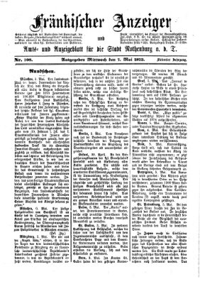 Fränkischer Anzeiger Mittwoch 7. Mai 1873