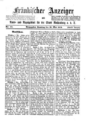 Fränkischer Anzeiger Samstag 10. Mai 1873