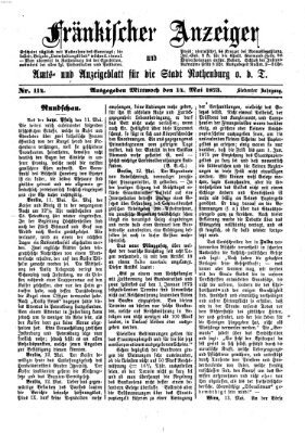 Fränkischer Anzeiger Mittwoch 14. Mai 1873