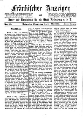 Fränkischer Anzeiger Donnerstag 15. Mai 1873