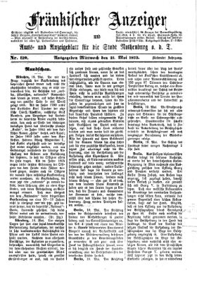 Fränkischer Anzeiger Mittwoch 21. Mai 1873