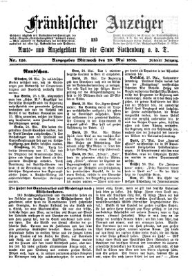 Fränkischer Anzeiger Mittwoch 28. Mai 1873