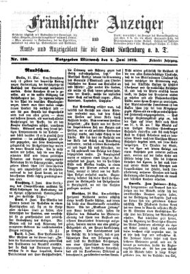 Fränkischer Anzeiger Mittwoch 4. Juni 1873