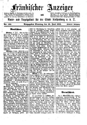 Fränkischer Anzeiger Dienstag 10. Juni 1873