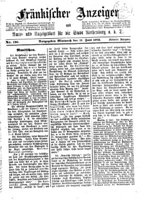 Fränkischer Anzeiger Mittwoch 11. Juni 1873