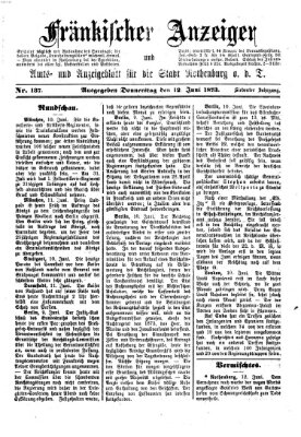 Fränkischer Anzeiger Donnerstag 12. Juni 1873