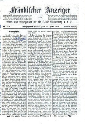 Fränkischer Anzeiger Sonntag 15. Juni 1873