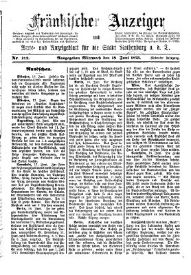 Fränkischer Anzeiger Mittwoch 18. Juni 1873