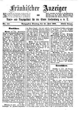 Fränkischer Anzeiger Dienstag 24. Juni 1873