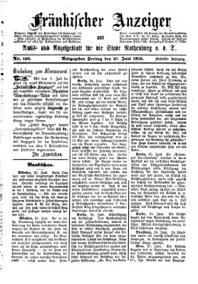 Fränkischer Anzeiger Freitag 27. Juni 1873