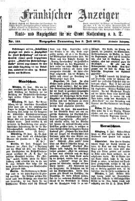 Fränkischer Anzeiger Donnerstag 3. Juli 1873