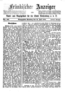 Fränkischer Anzeiger Samstag 12. Juli 1873