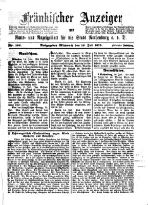 Fränkischer Anzeiger Mittwoch 16. Juli 1873