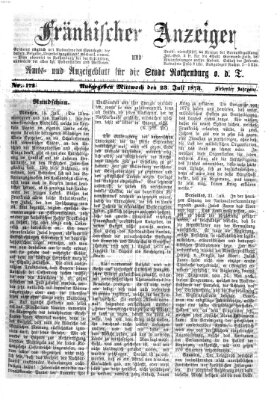 Fränkischer Anzeiger Mittwoch 23. Juli 1873