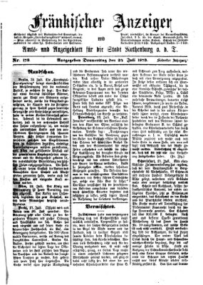 Fränkischer Anzeiger Donnerstag 24. Juli 1873