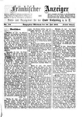 Fränkischer Anzeiger Mittwoch 30. Juli 1873