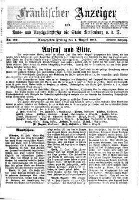 Fränkischer Anzeiger Freitag 1. August 1873