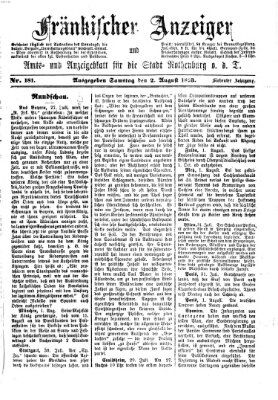 Fränkischer Anzeiger Samstag 2. August 1873