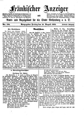 Fränkischer Anzeiger Freitag 15. August 1873