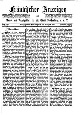 Fränkischer Anzeiger Samstag 16. August 1873