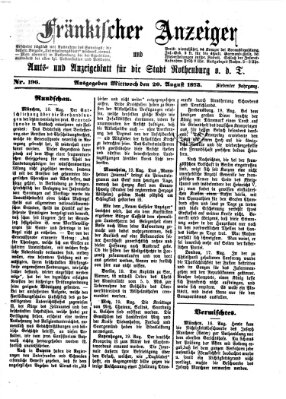 Fränkischer Anzeiger Mittwoch 20. August 1873