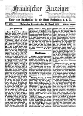 Fränkischer Anzeiger Donnerstag 28. August 1873