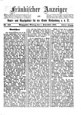 Fränkischer Anzeiger Montag 1. September 1873