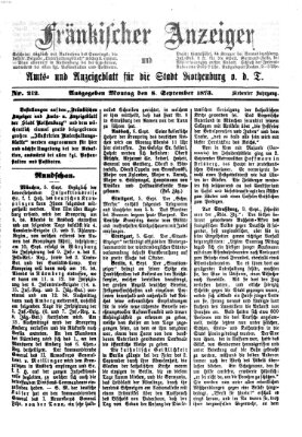 Fränkischer Anzeiger Montag 8. September 1873