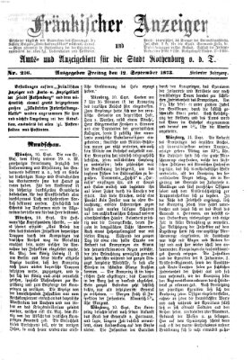 Fränkischer Anzeiger Freitag 12. September 1873